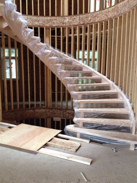 Main Floor Extra Wide Open Rise 180 Degrees Curved Circular Stairs