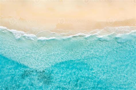 Summer Nature Landscape Aerial View Of Sandy Beach And Ocean With