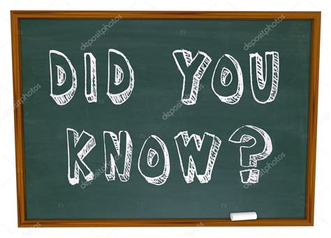 Did You Know Words On Chalkboard Information Knowledge Stock Photo By