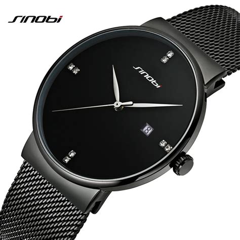 Sinobi Men Quartz Watch Luxury Top Brand Fashion Mesh Delicate Ultra