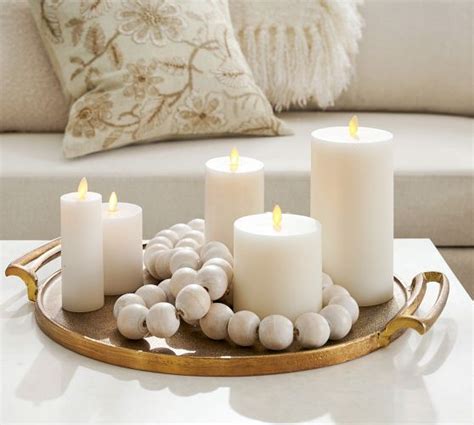 Premium Flickering Flameless Wax Pillar Candle Pottery Barn