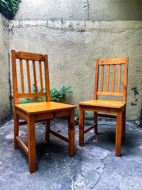 Wooden dining chairs on Carousell