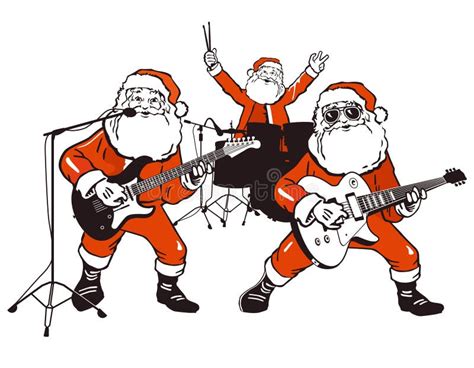 Santa Claus rock band stock vector. Image of electric - 26856558