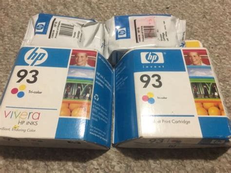 Lot Of 4 Genuine OEM HP 93 Tri Color Ink Cartridges NEW Sealed GENUINE