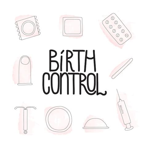 Premium Vector Birth Control Set Vector Illustration Contraception