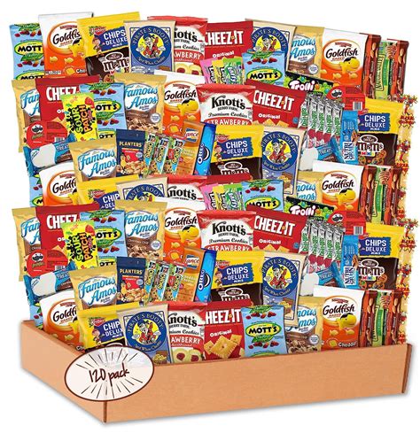 Snack Box Care Package (120 Count) candy Variety Snacks Gift Box ...