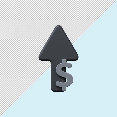 Premium Psd D Dollar Sign With Black Up Arrow Income Growth Symbol