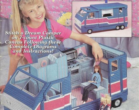 Fashion Doll Barbie Size DREAM CAMPER Pattern Booklet, Plastic Canvas ...