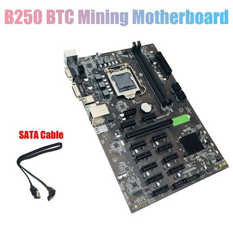 Btc B Mining Motherboard With Sata Cable Lga Xgraphics Card