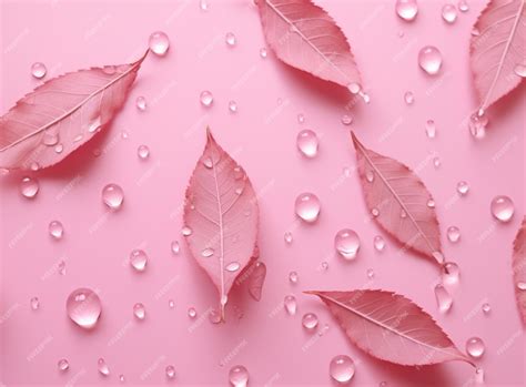 Premium Ai Image Pink Autumn Leaves Background