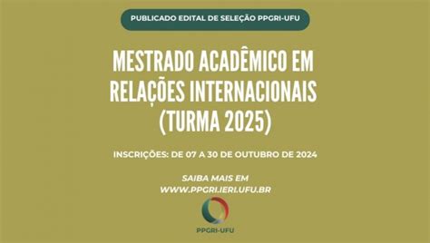 Publicado Edital De Seleção Turma 2025 Programa De Pós Graduação Em