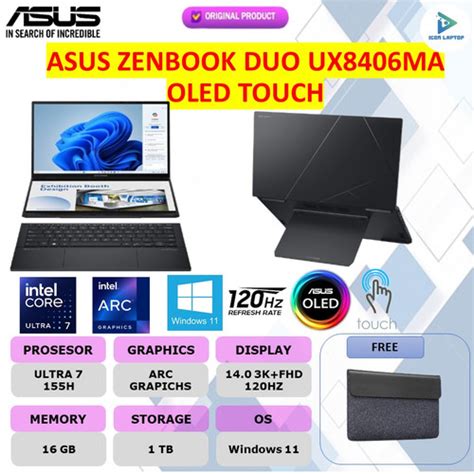 Jual Asus Zenbook Duo UX8406MA OLED TOUCH ULTRA 7 155H 16GB 1TB 16GB