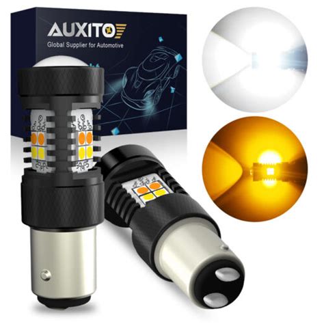 2X AUXITO Switchback LED Turn Front Signal Light Bulbs 1157 2357 Amber