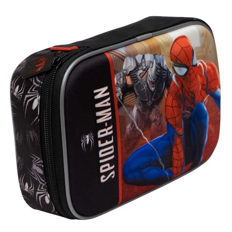 Estojo Escolar Homem Aranha - Estojo Escolar Necessaire 3D Infantil Compartimentos Homem Aranha ...
