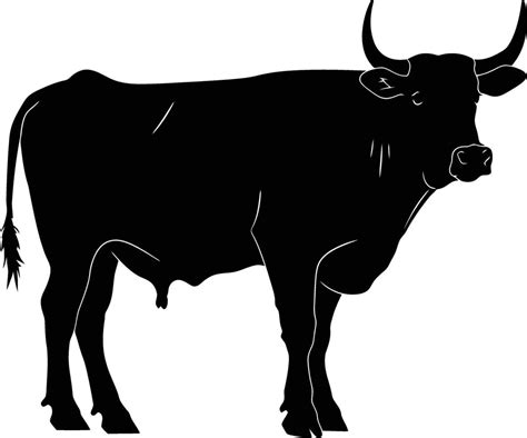 Ai Generated Silhouette Ox Black Color Only 37324519 Vector Art At Vecteezy