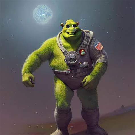 Shrek In A Space Suit Highly Detailed Digital Stable Diffusion