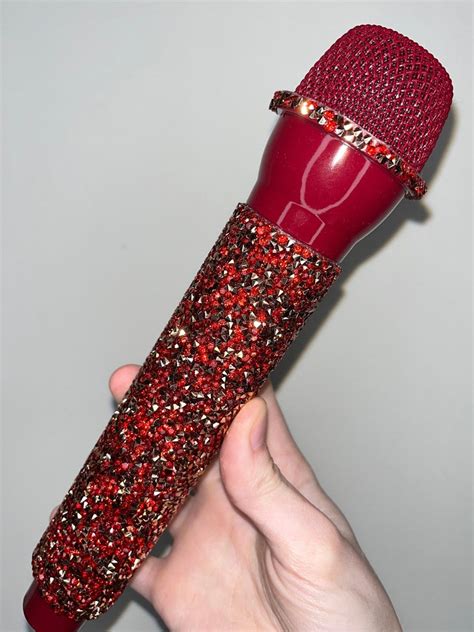 Crystal Rhinestone Prop Microphones Sparkly Concert Festival Etsy