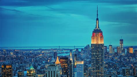 Skyscraper Buildings Under Blue Sky During Evening Hd New York