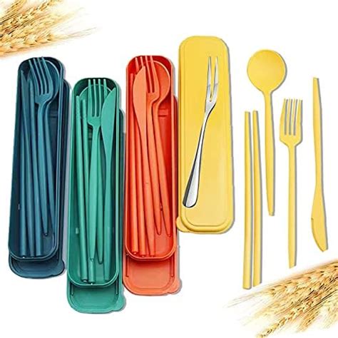 Amazon Sets Wheat Straw Cutlery Portable Cutlery Spoon Knife