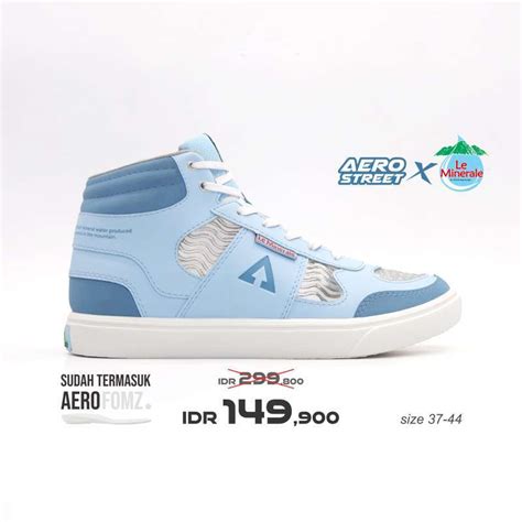 Jual Aerostreet X Le Minerale Putih Biru Muda Pastel Sepatu