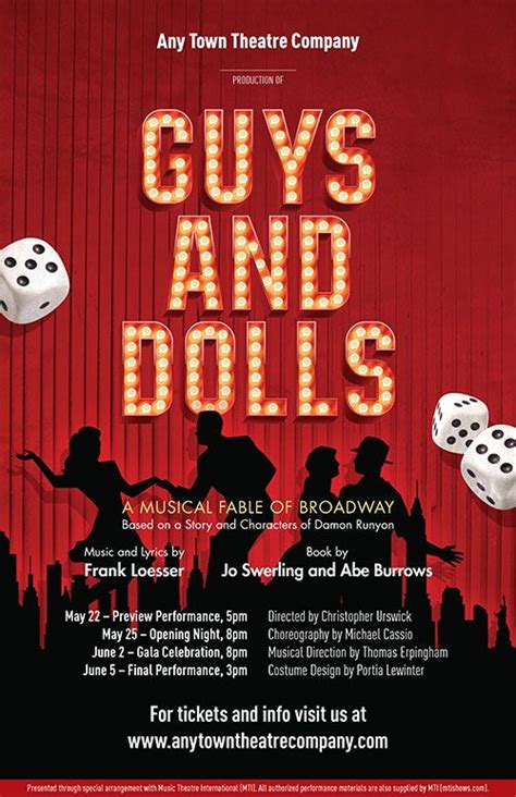 Guys And Dolls Customizable Poster Layered Artwork