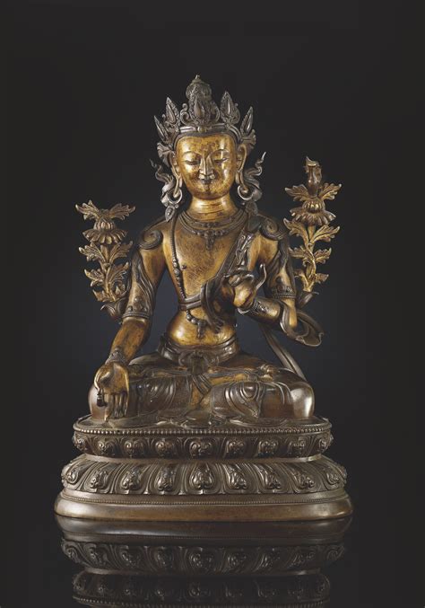 Statue D Avalokiteshvara En Bronze Tibeto Chinois Epoque Qianlong