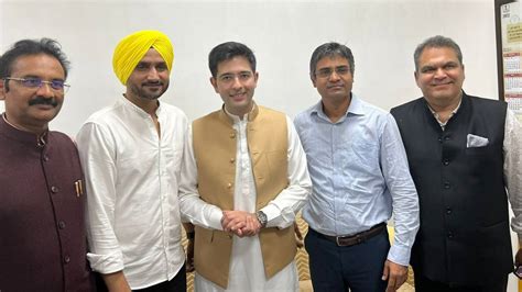 AAP Nominates Sandeep Pathak Raghav Chadha Harbhajan Singh For Rajya