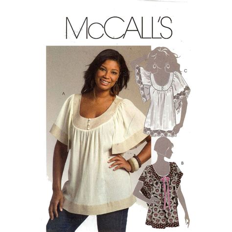 Womens Peasant Blouse Top Sewing Pattern Mccalls M5337 Etsy Plus