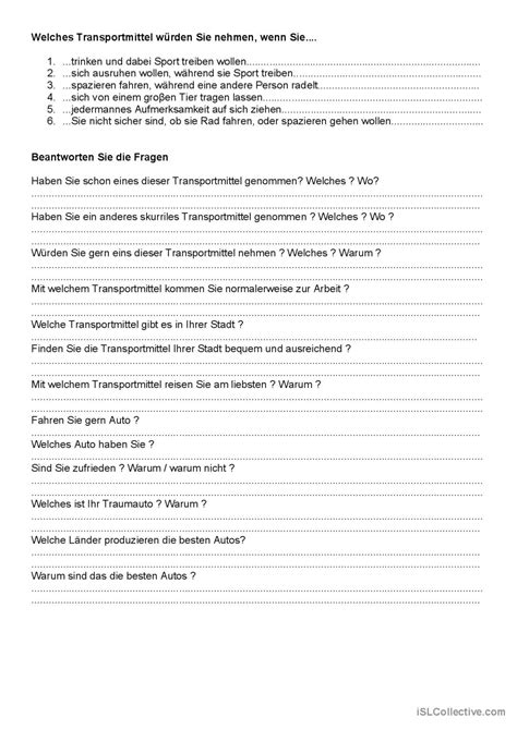 Ganz Verr Ckt Transportmittel Allg Deutsch Daf Arbeitsbl Tter Pdf Doc