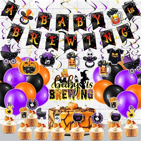 Amazon A Baby Is Brewing Halloween Baby Shower Decorations Pcs