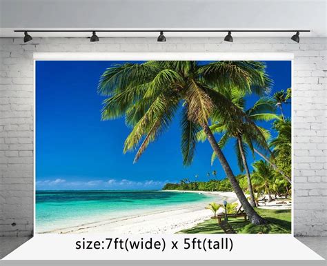 ABPHOTO Polyester 7x5ft Beach Sea Photography Backdrops Blue Sky And