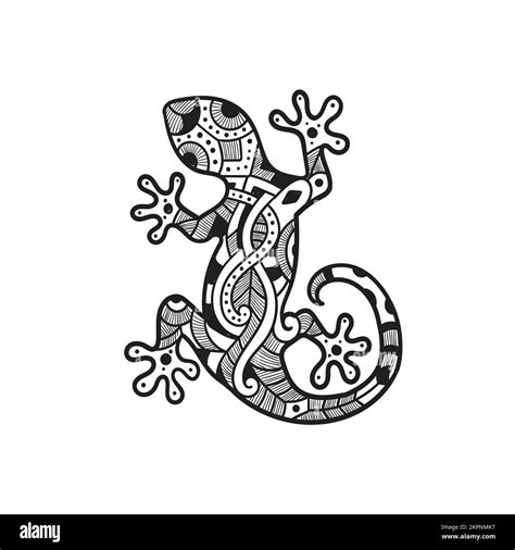 Una Ilustraci N Vectorial De Zentangle Estilizado Dibujo De Lagarto