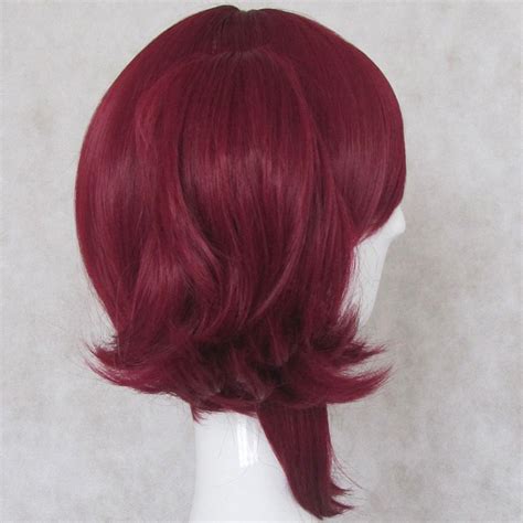 Black Butler Maylene Short Dark Magenta Anime Cosplay Hair Wig Mey Rin Cosplay Wig