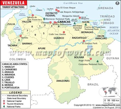 Venezuela Tourist Map Venezuela Tourist Attractions Map Tourist Map