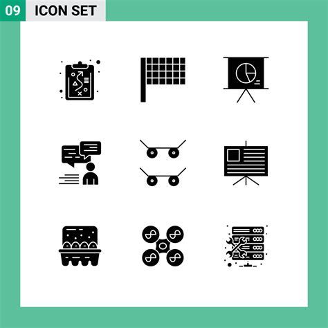 Modern Set Of 9 Solid Glyphs And Symbols Such As Business Sport Slide