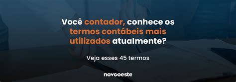 Termos Cont Beis Mais Utilizados Novo Oeste