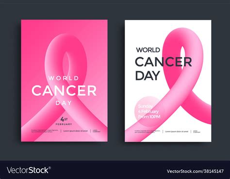 World cancer day poster design Royalty Free Vector Image