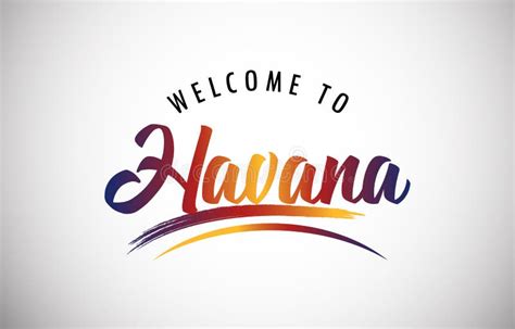 Welcome To Havana Cuba Text Modern Lettering Poster Banner For