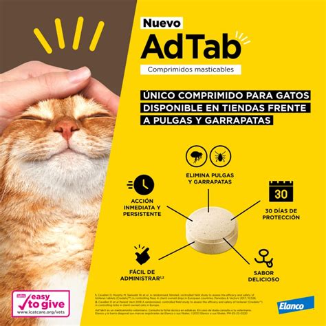 3 Comprimidos Masticables Antiparasitarios Adtab Para Gato Petsfarma