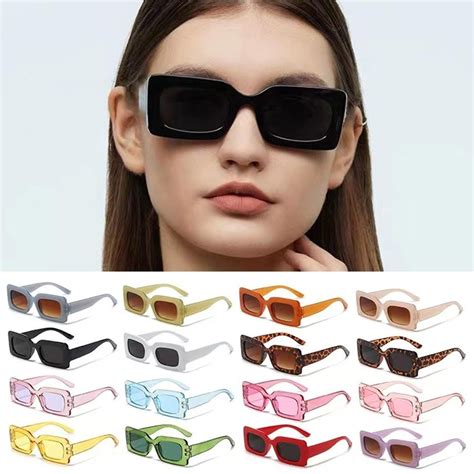 90s Uv400 Protection Candy Color Rectangle Sunglasses Sunglasses For Women Men Y2k Sun Glasses