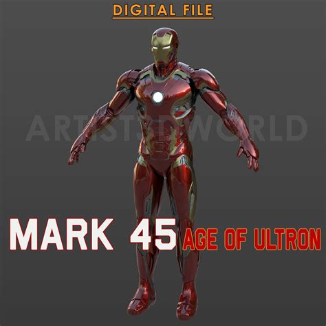 Iron Man Mark 45 Cosplay Suit STL File For 3D Printing High Quality