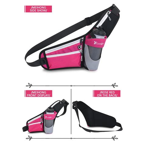 Sdjma Waist Pack Sports Running Belt Pouch Bag With Water Bottle Holder