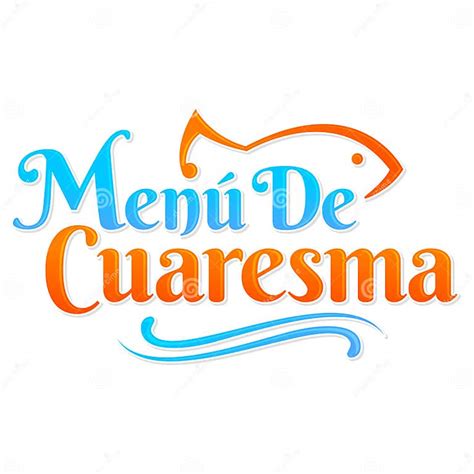 Menu De Cuaresma Lenten Menu Spanish Text Lent Sea Food Vector Emblem