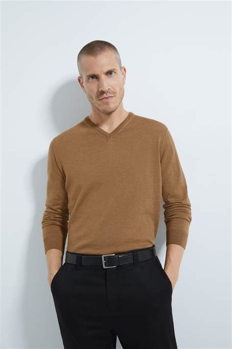 Merino Wool V Neck Sweater Basics Knitwear Man Zara United States