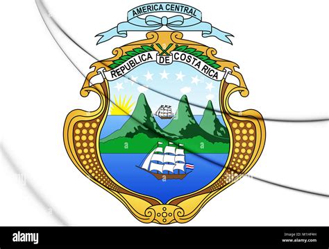 Costa Rica Coat Of Arms 3D Illustration Stock Photo Alamy