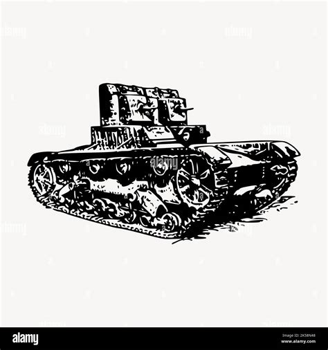 Dibujo De Tanques Del Ejército Vector De Ilustración De Vehículos