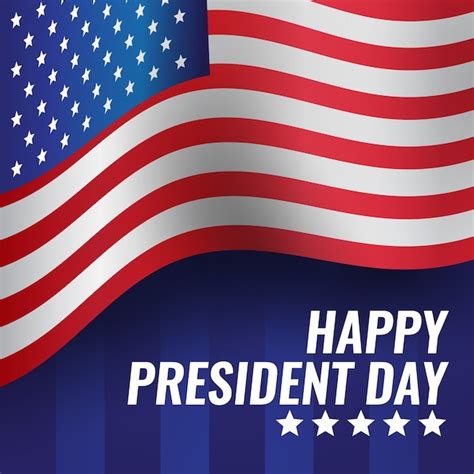 Free Vector | Presidents day with realistic flag