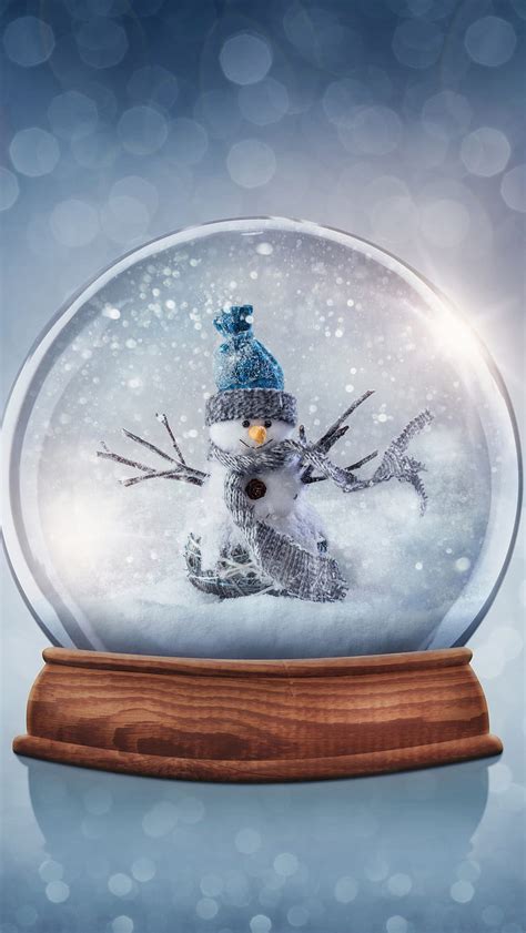 Snowman Snowglobe Chill Frost Snow Globe Snowman White Winter Hd