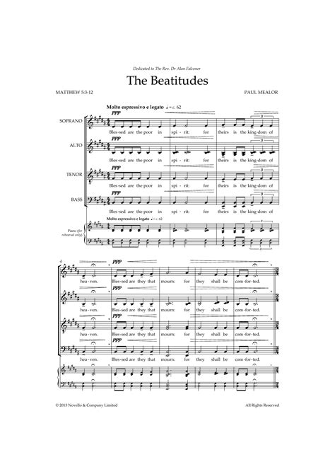 The Beatitudes By Paul Mealor Sheet Music For Choir At Sheet Music Direct