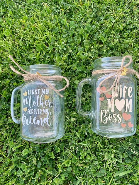 Iced Coffee Mason Jar Mug Mason Jar Glass T For Her Wife Etsy